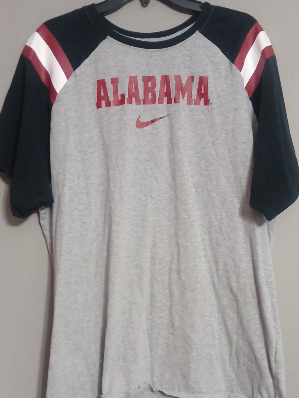 Nike Alabama Grey & Crimson Raglan Tee